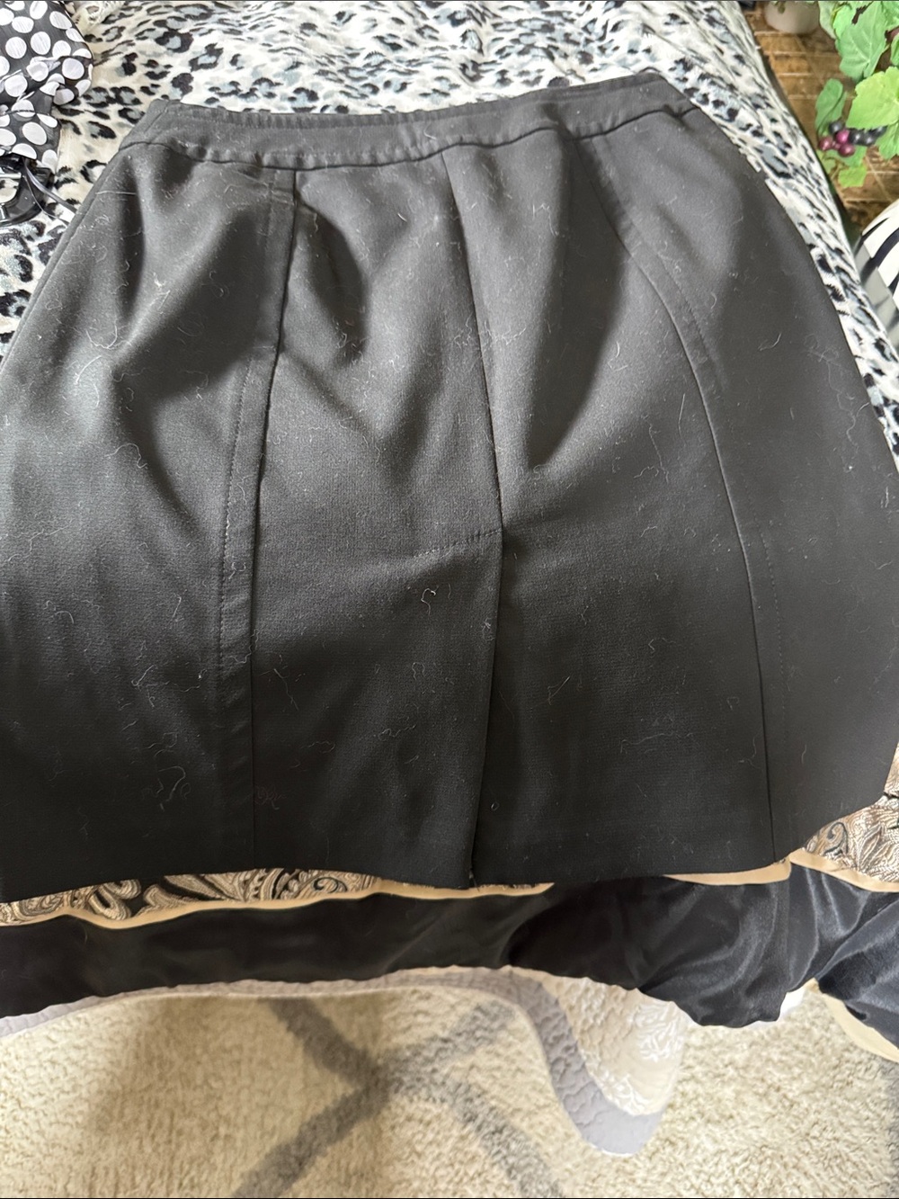 LOFT Black Button-Front Mini Skirt - Picture 4 of 6